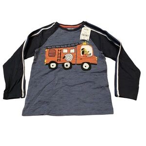 Next Direct Boys 4-5yr Long Sleeve Tee Shirt Top Firetruck Peek a Boo Door NWT